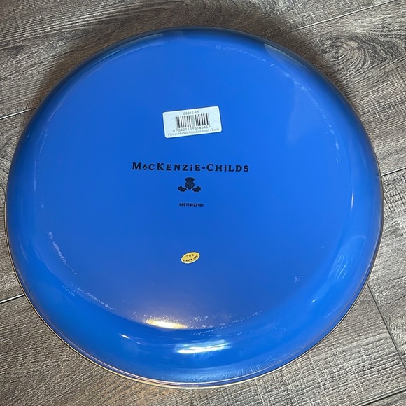 MACKENZIE CHILDS Lapis Blue Flower Market Enamel Abundant Bowl - Picture 2 of 4